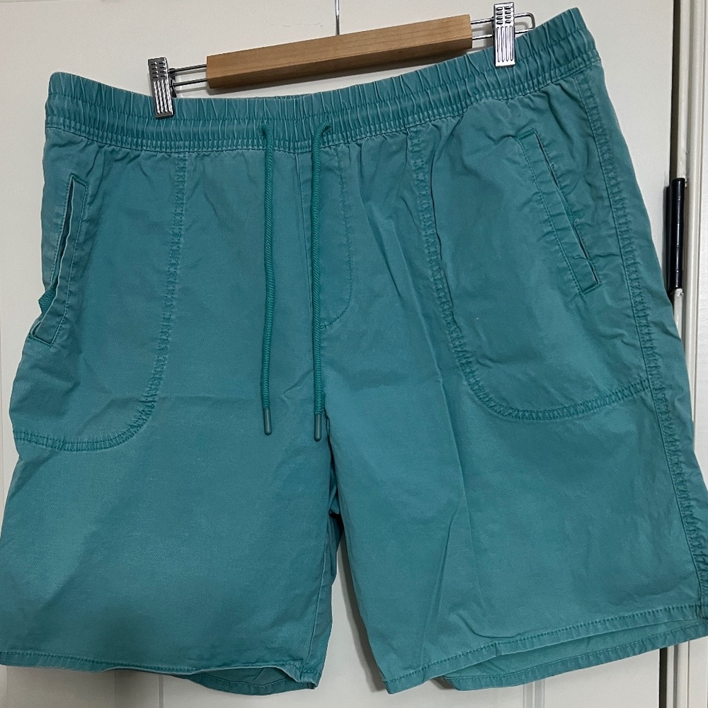 Caribbean Mens Shorts Turquoise Blue XL with 8" Inseam
